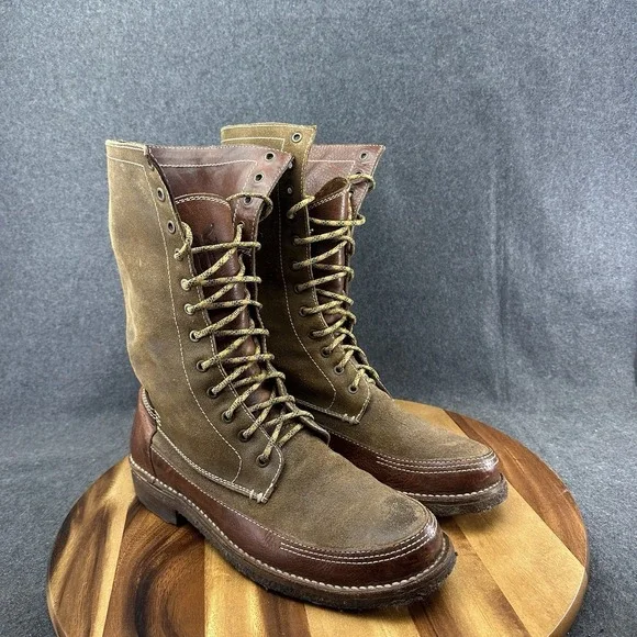 Frye Boots Tuscarora Owen Fold Over Boots Leather Mens Size 11D Brown 37766 - Picture 2 of 10